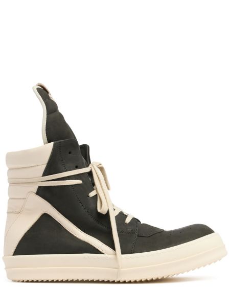 Lær sneakers Rick Owens grønn