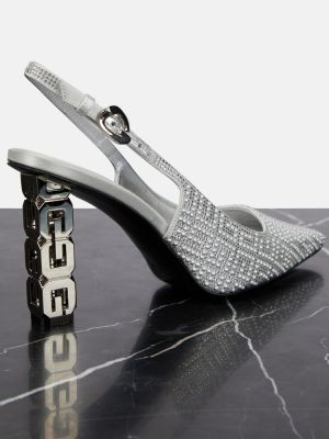 Полуотворени обувки с отворена пета Givenchy сребристо