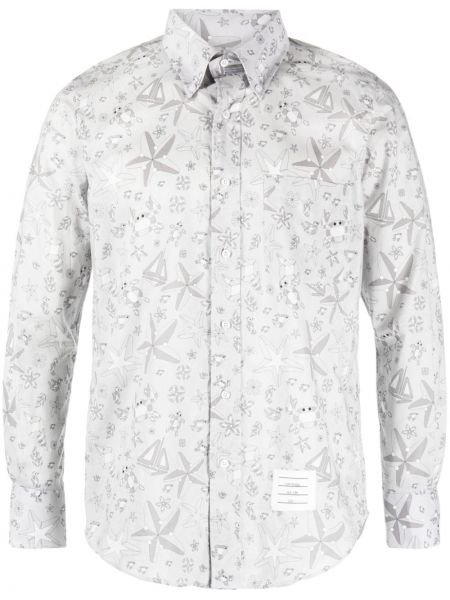 Βαμβακερό πουκάμισο Thom Browne γκρι