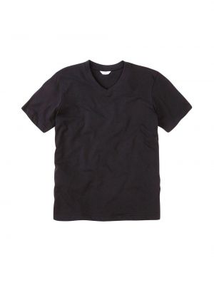 Хлопковая футболка с v-образным вырезом Cotton Traders черная