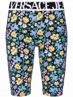 Trykt floral jeans-shorts Versace Jeans Couture blå