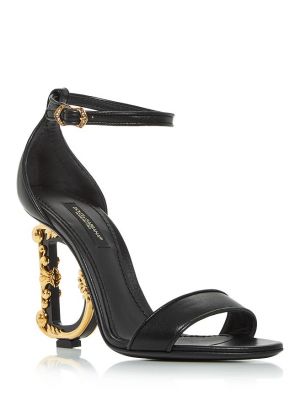 Босоножки на каблуке на высоком каблуке Dolce & Gabbana черные