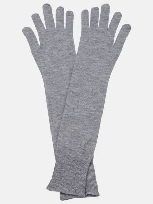 Kašmírové hedvábné rukavice Alaã¯a šedé