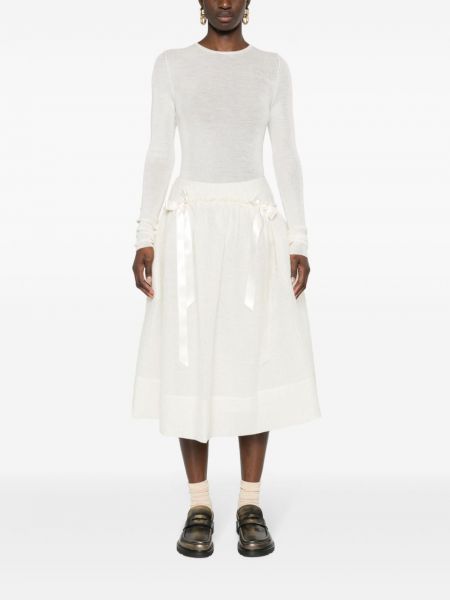 Midi sukně s mašlí Simone Rocha bílé
