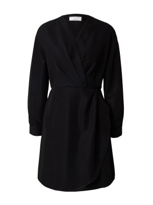 Jednofarebné viskózové priliehavé košeľové šaty Guido Maria Kretschmer Collection - čierna