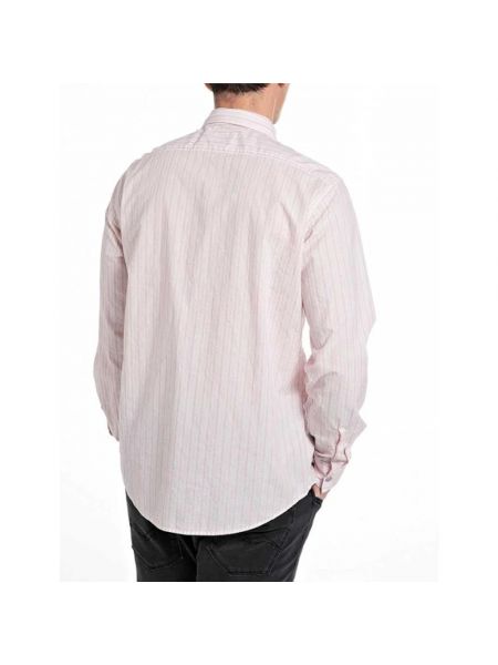 Camisa de algodón a rayas Replay rosa