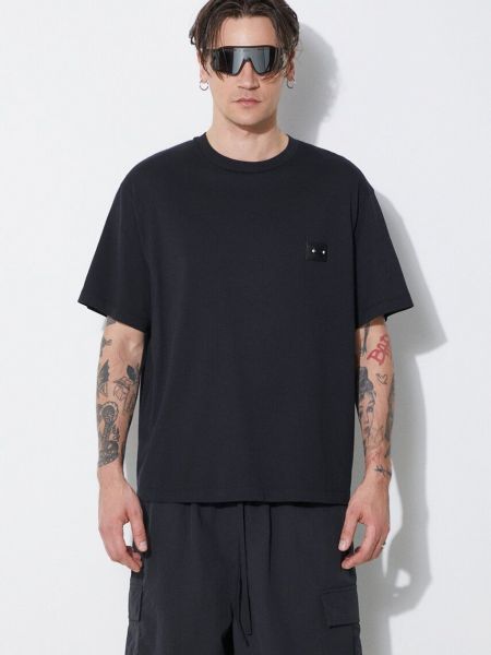 Bavlněné slim fit tričko s aplikacemi Neil Barrett černé