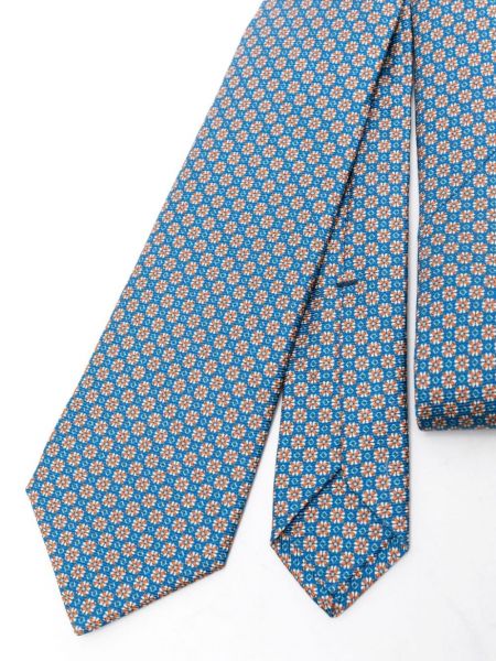 Cravate en soie Kiton bleu