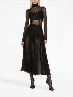 Plisované midi sukně Dolce & Gabbana černé