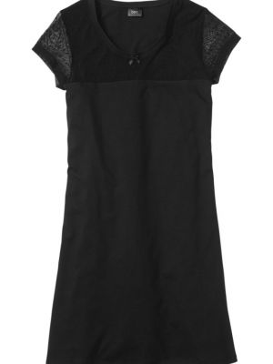 Длинная ночная рубашка Bpc Bonprix Collection черная