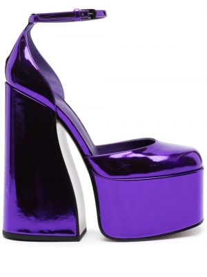 Pantofi cu toc din piele cu platformă Le Silla violet