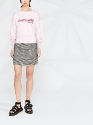 Sweatshirt aus baumwoll mit print Philosophy Di Lorenzo Serafini pink