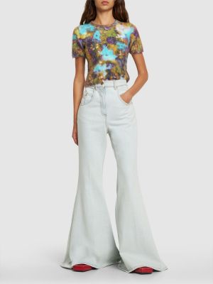 Jeans taille haute en coton large Nina Ricci