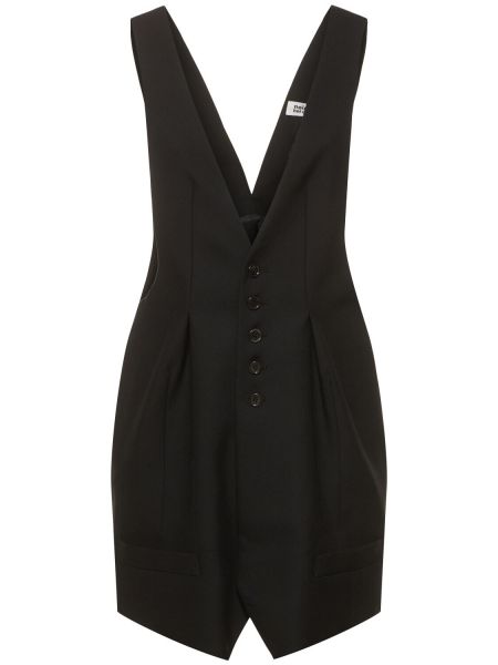Vlněné mini šaty Noir Kei Ninomiya černé