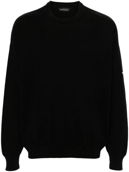 Kokvilnas džemperis Balenciaga melns