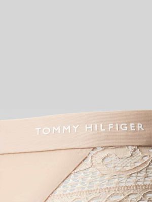 Stringi koronkowe Tommy Hilfiger beżowe