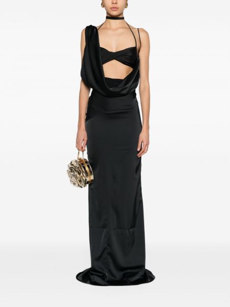 Saténové večerní šaty Atu Body Couture černé