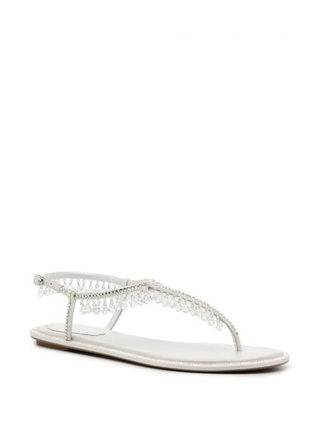 Křišťálové sandály René Caovilla bílé
