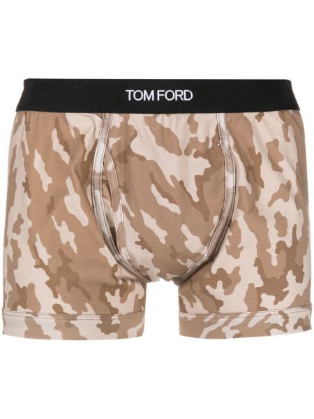 Kamuflere trykt boksershorts Tom Ford brun