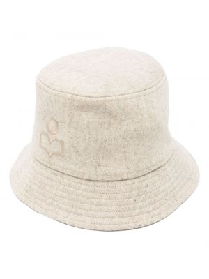 Haftowany kapelusz Isabel Marant beżowy