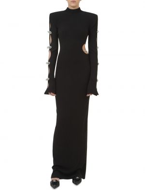 Платье макси с вырезами, украшенное кристаллами MACH & MACH черный