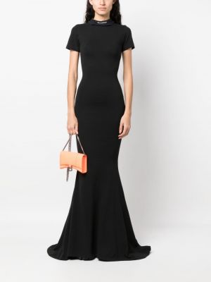 Siuvinėtas vakarinė suknelė Balenciaga juoda