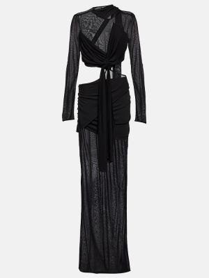 Jersey dolga obleka iz krep tkanine Tom Ford črna