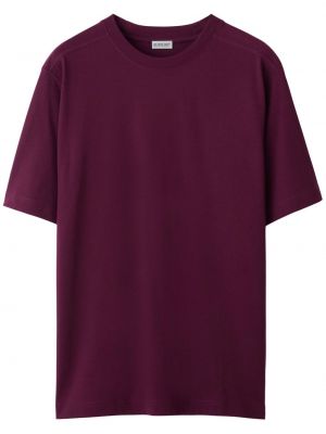 Bavlnené tričko s okrúhlym výstrihom Burberry fialová