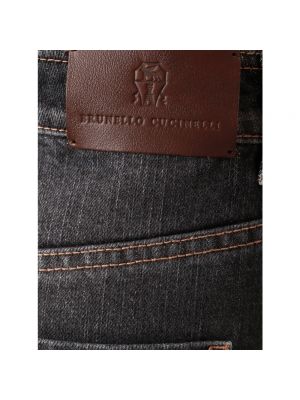 Pantalones con cremallera de algodón Brunello Cucinelli gris