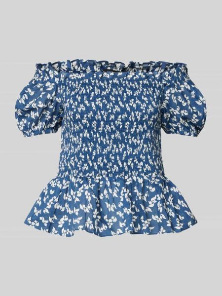 Bluzka bawełniana Lauren Ralph Lauren niebieska
