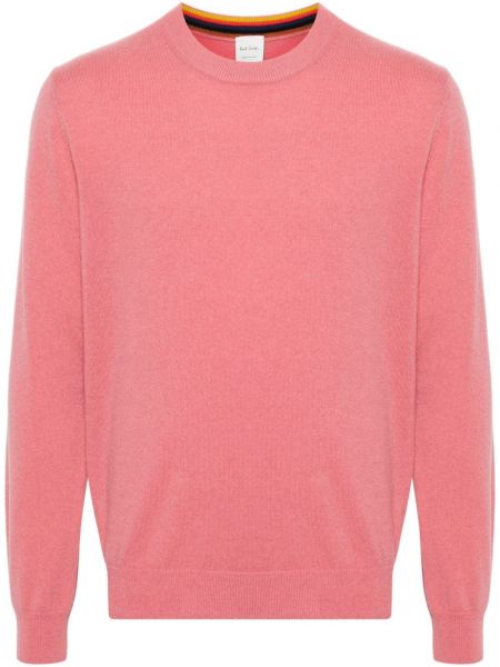 Yuvarlak boyun kaşmir uzun kazak Paul Smith pembe