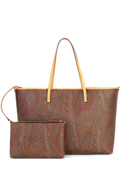 Nakupovalna torba s paisley potiskom iz žakarda Etro rjava