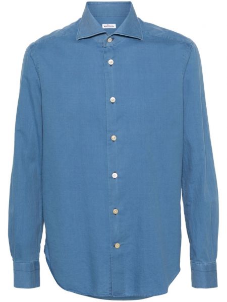 Памучна риза Kiton синьо