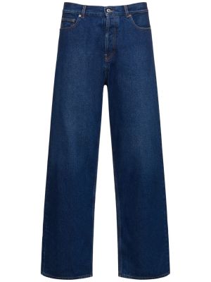 Jeans en coton large Off-white bleu