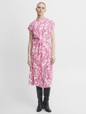 Платье-рубашка Ichi розовое
