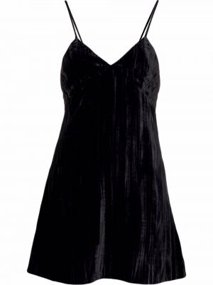Bársony mini ruha Saint Laurent fekete