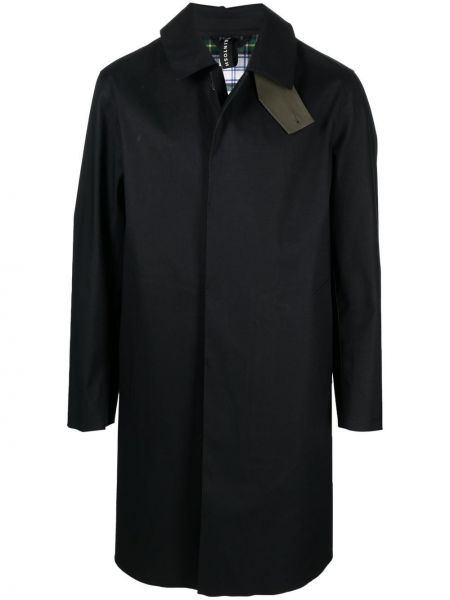 Карирано памучно палто Mackintosh черно