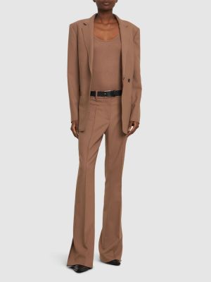 Spodnie wełniane Helmut Lang brązowe