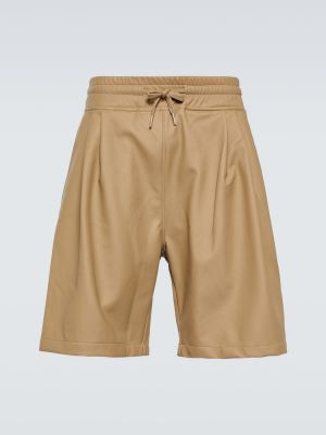 Pantalones cortos de cuero de cuero sintético The Frankie Shop beige