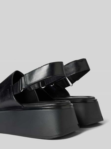 Sandały skórzane w jednolitym kolorze Vagabond czarne