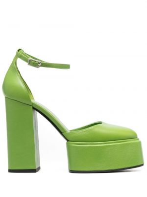 Полуотворени обувки на платформе 3juin зелено