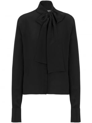 Блуза с панделка с копчета Balmain черно