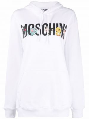 Trykt hettegenser Moschino hvit