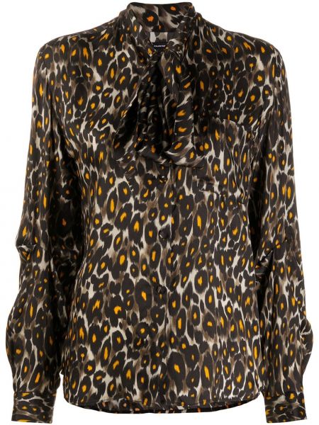 Camisa con estampado leopardo R13 naranja