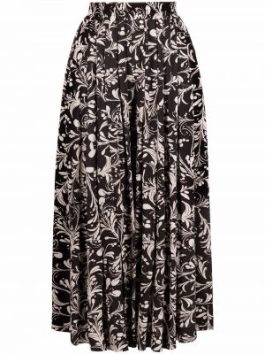 Pantalones culotte de flores con estampado plisados Isabel Marant étoile negro