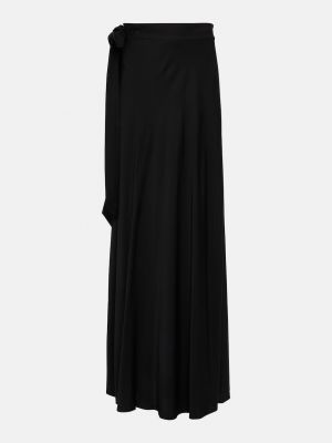 Атласная длинная юбка Diane Von Furstenberg черная