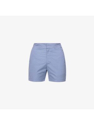 Классические плавки-шорты прямого кроя с графическим принтом Frescobol Carioca, темно-синий