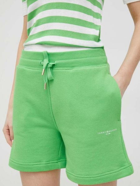 Панталон с висока талия Tommy Hilfiger зелено