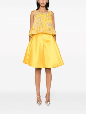 Plisované saténové sukně Gemy Maalouf žluté