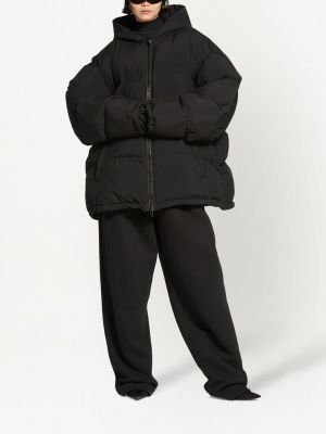 Péřová bunda s kapucí Balenciaga černá